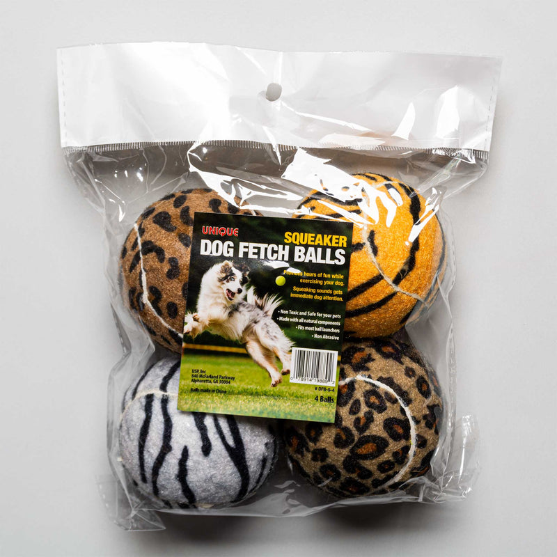 Tourna Squeaker Dog Fetch Balls 4 Pack