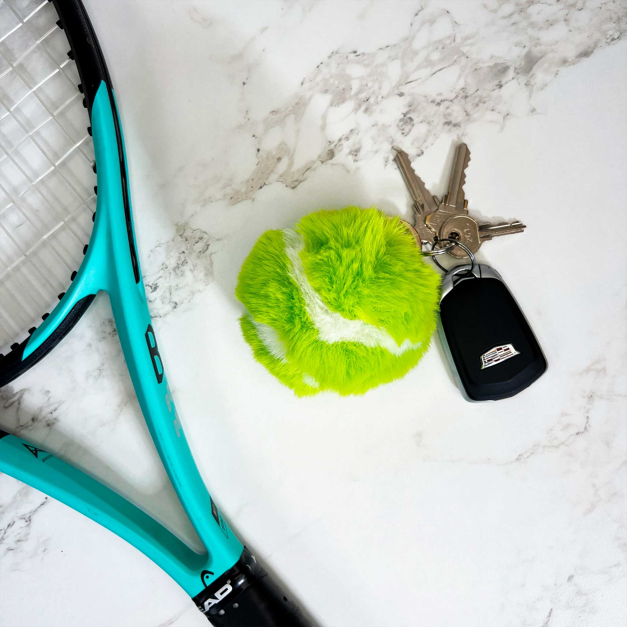 Racquet Inc. Furry Tennis Ball Keychain