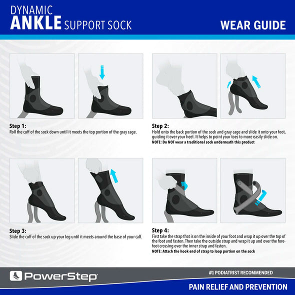 Powerstep Dynamic Ankle Support Sock Left