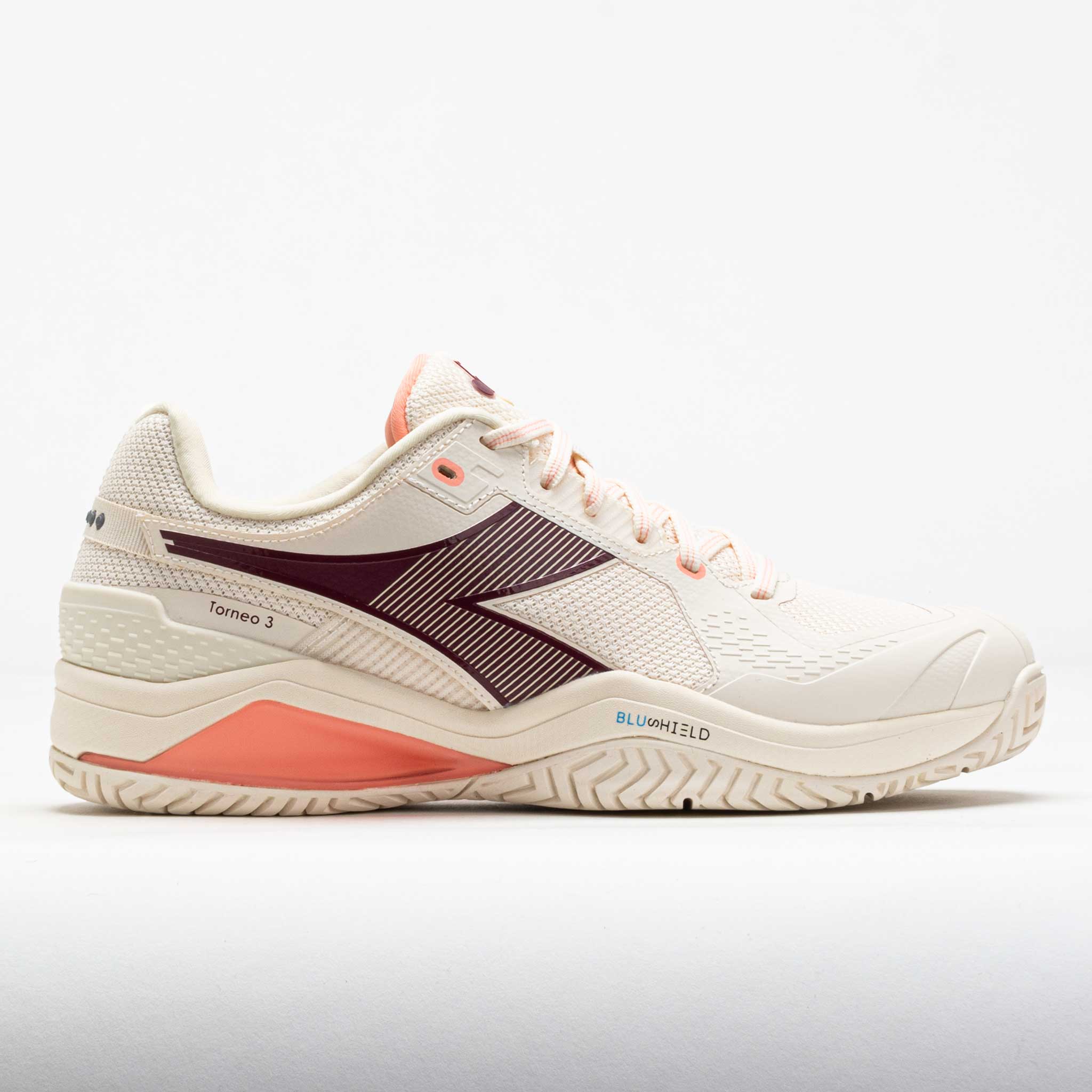 Diadora Blushield Torneo 3 AG Women's White/Maroon/Desert Flower