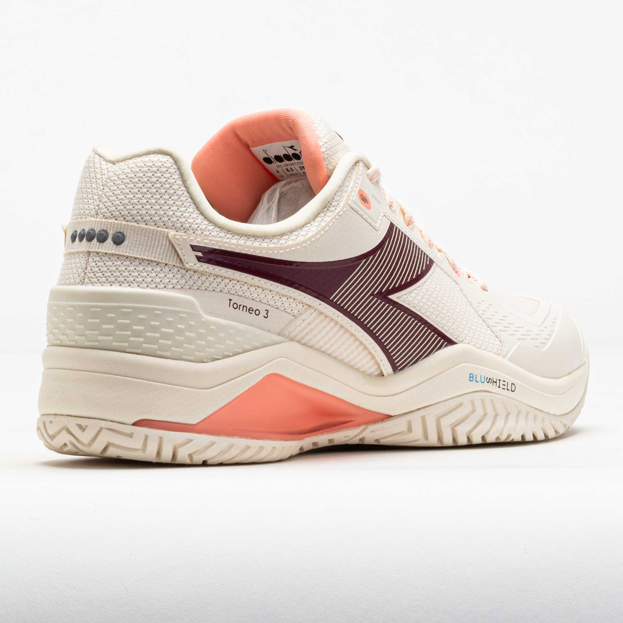 Diadora Blushield Torneo 3 AG Women's White/Maroon/Desert Flower