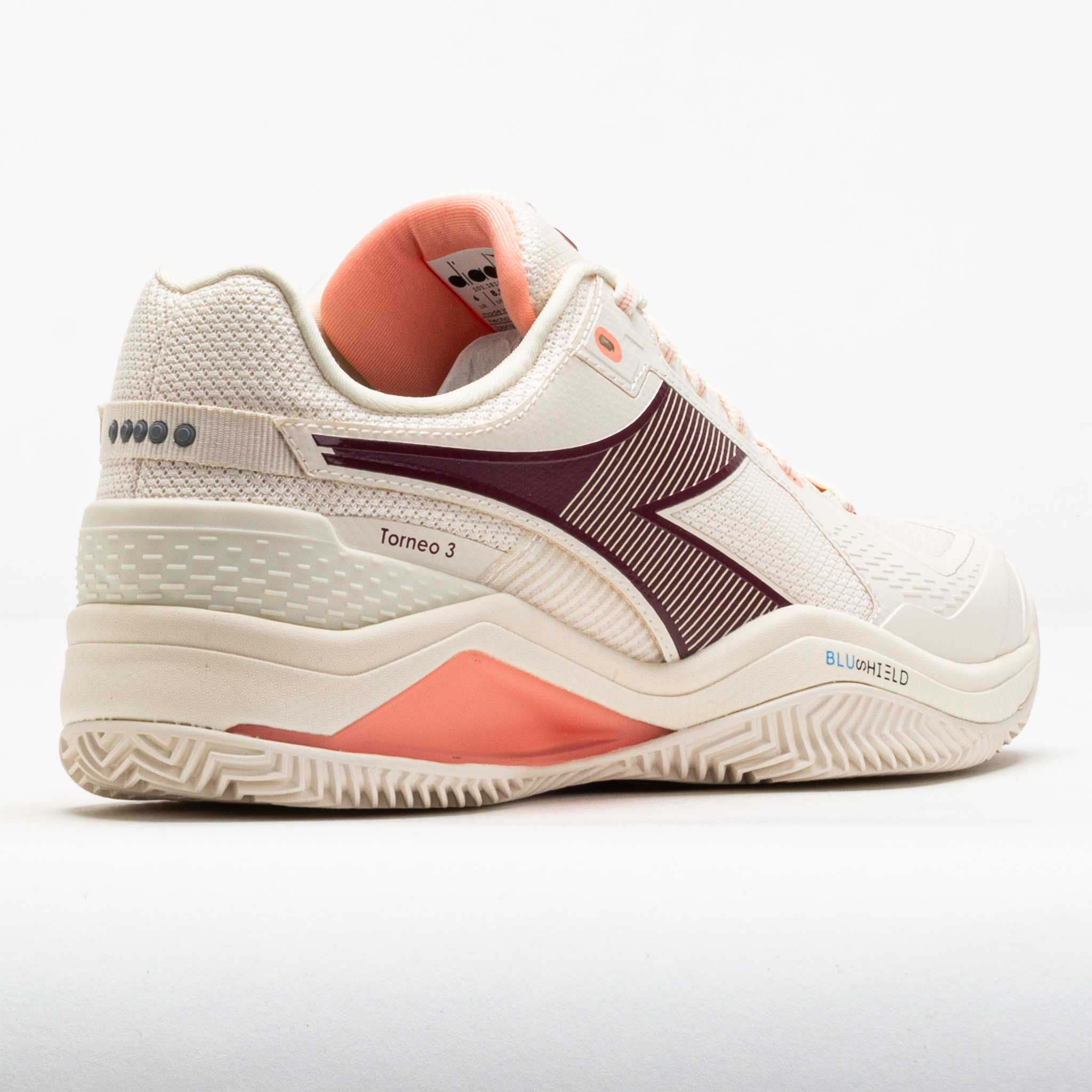 Diadora Blushield Torneo 3 Clay Women's White/Maroon/Desert Flower