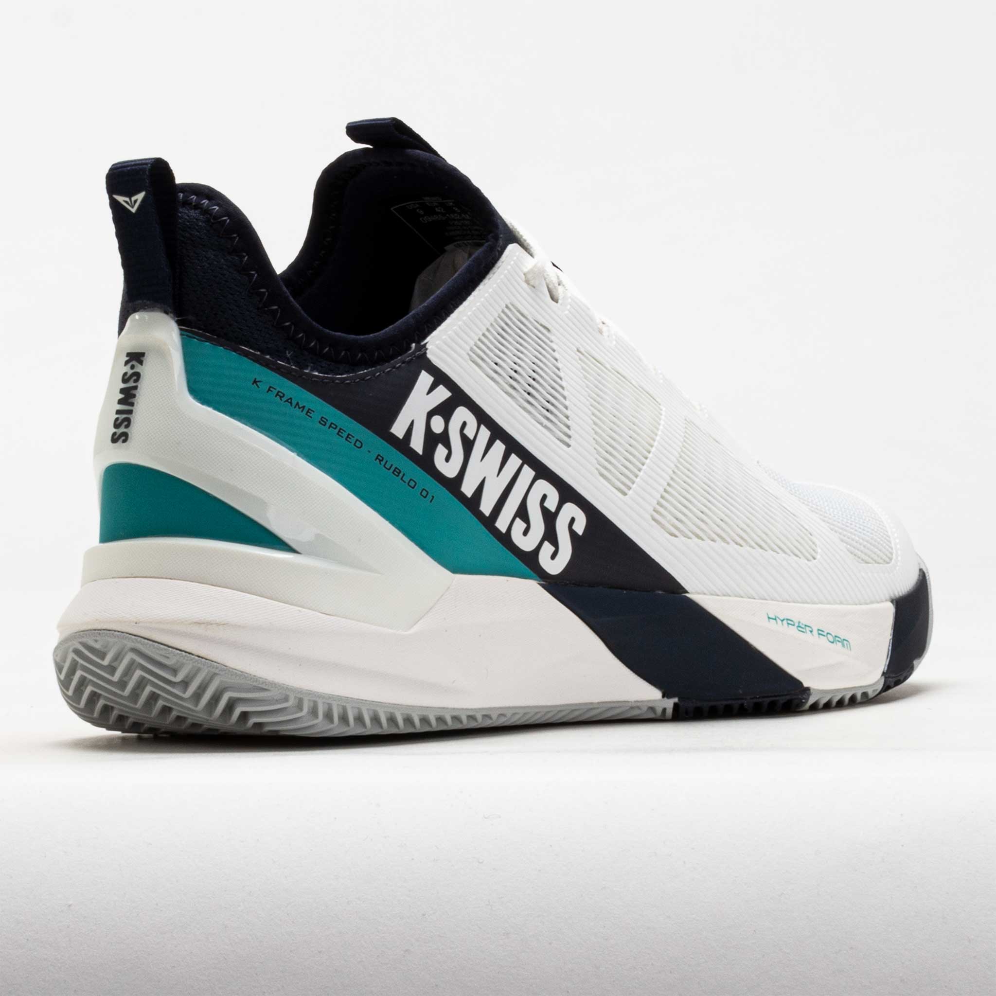 K-Swiss K-Frame Speed Rublo Clay Men's Blanc de Blanc/Carbon/Baltic