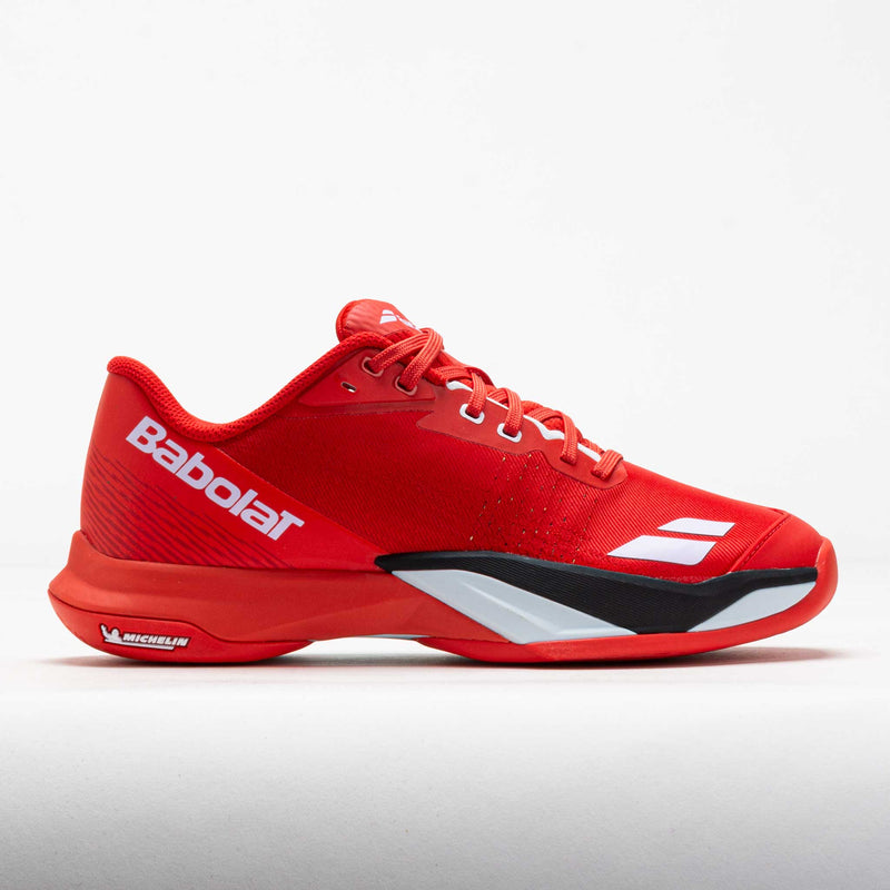 Babolatフリースジャケット レッドテニスM Babolat Jet Mach 4 Men's Cherry Tomato/White – Holabird Sports