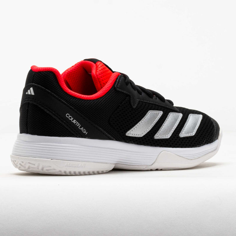 adidas gazelle silver green womens adidas Kid's Courtflash Tennis Shoes, White/Silver Metallic/Core Black, Size 4.5