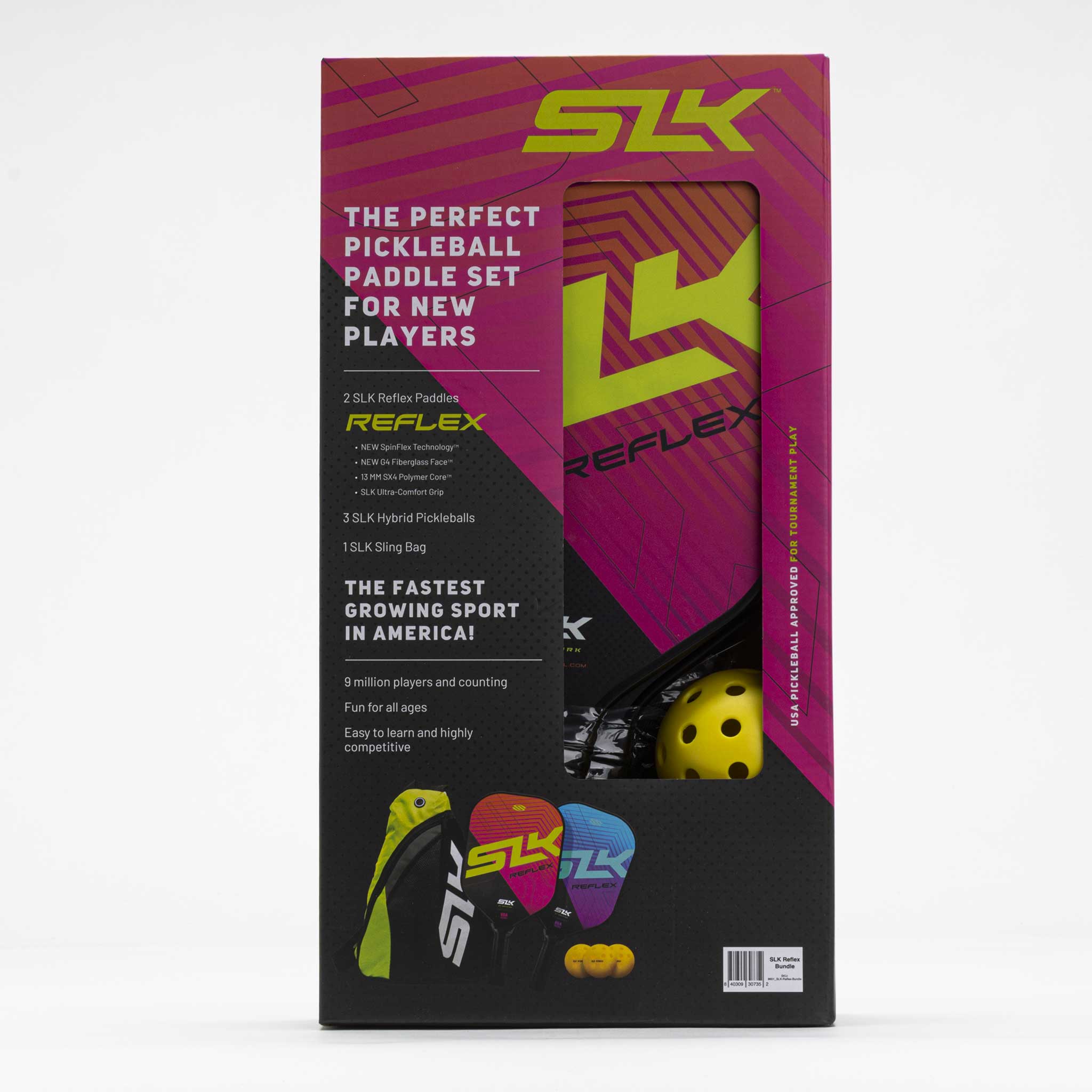 Selkirk SLK Reflex Bundle (2 Paddles, 3 Balls, Sling Bag)