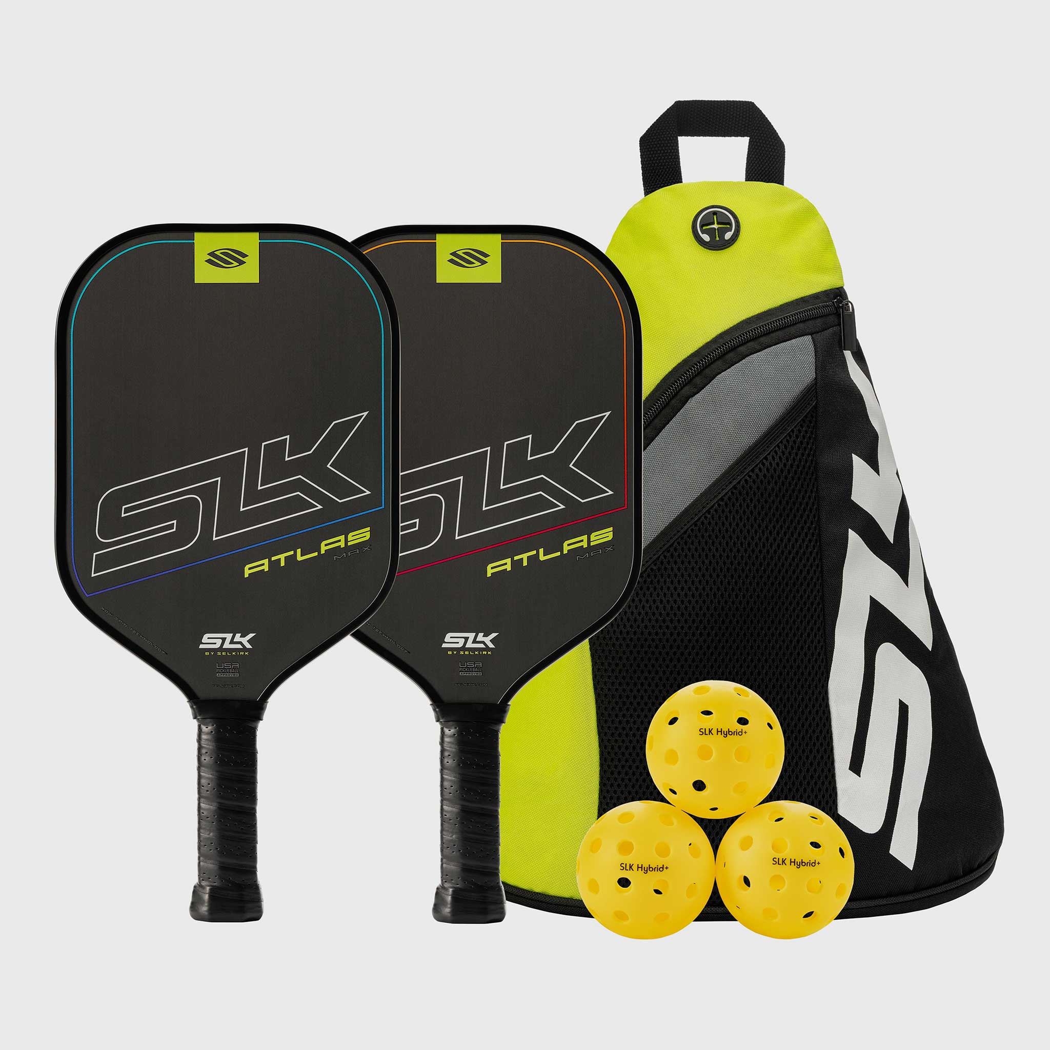 Selkirk SLK Atlas Bundle (2 Paddles, 3 Balls,Sling Bag)