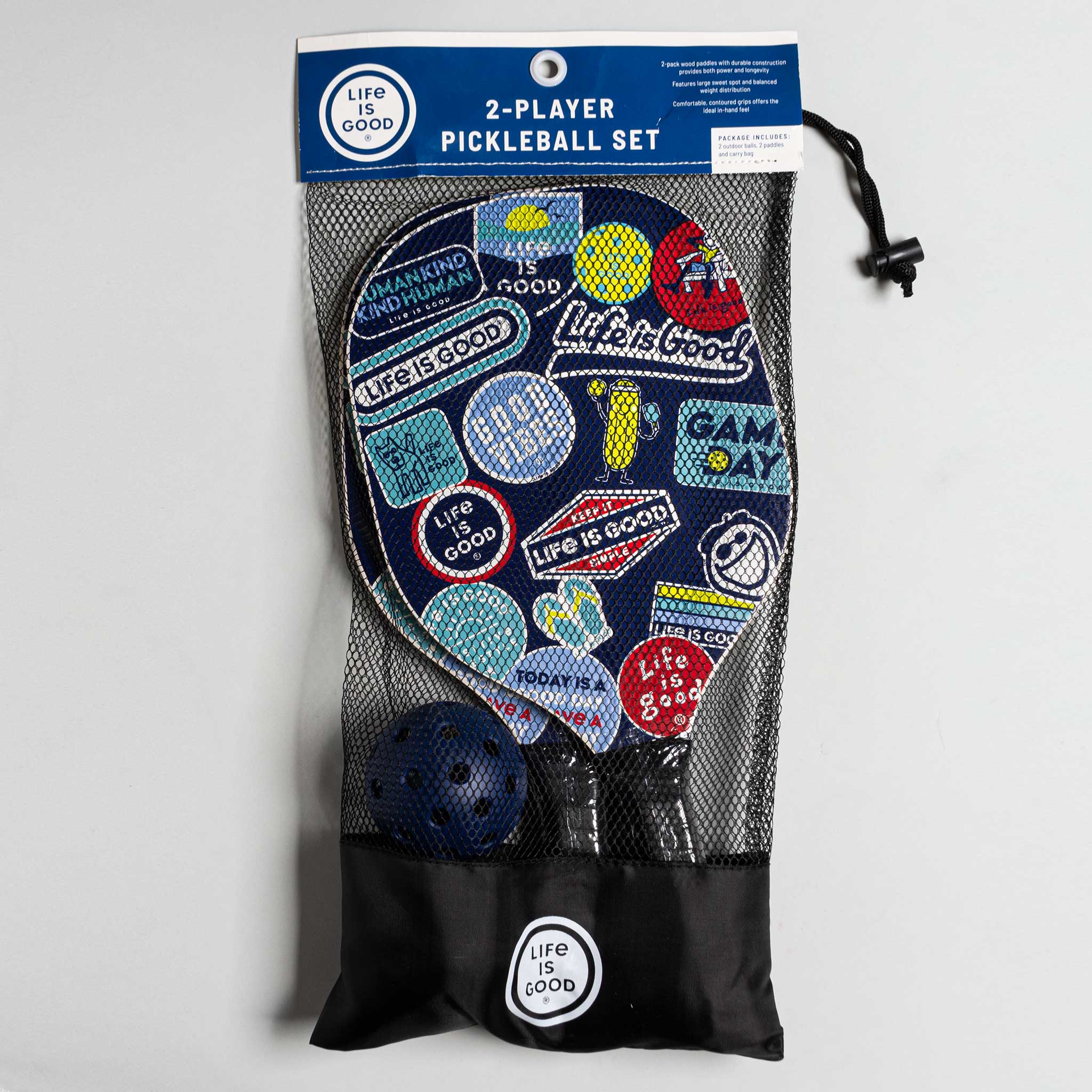 Life is Good Pickleball Set (2 Paddles, 2 Balls)