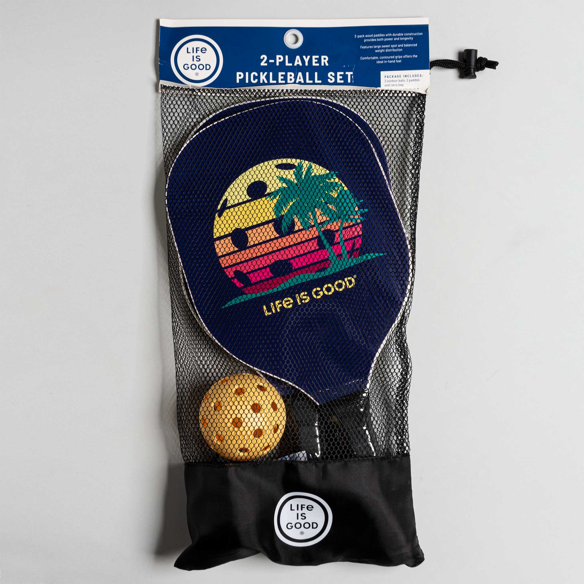 Life is Good Pickleball Set (2 Paddles, 2 Balls)