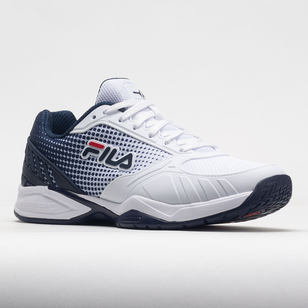 Fila Men's Volley Zone Pickleball Shoes, Size 9.5, White/Navy/Red