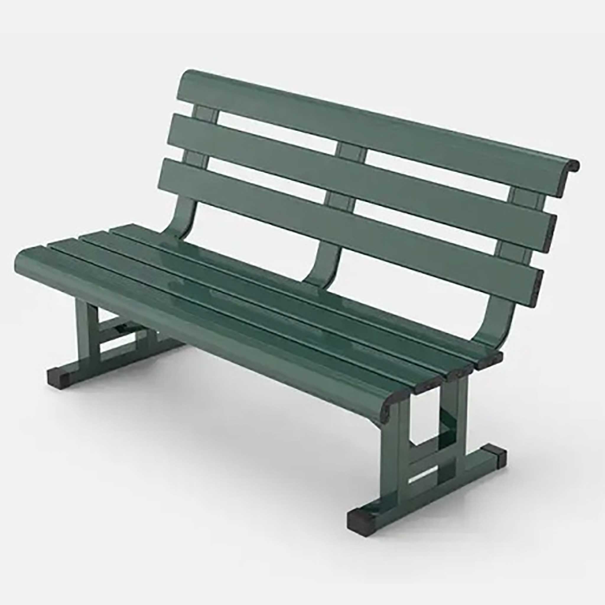 Putterman Court Rest Aluminum Bench with Back