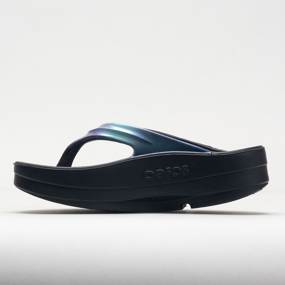 Women's OOmega OOahh Stacked Sandal - Black Sparkle – OOFOS