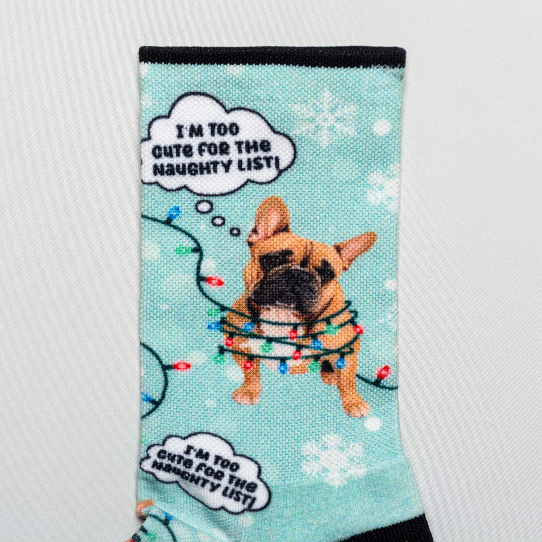 Feetures Elite Light Cushion Mini Crew Sock Santa Paws Edition
