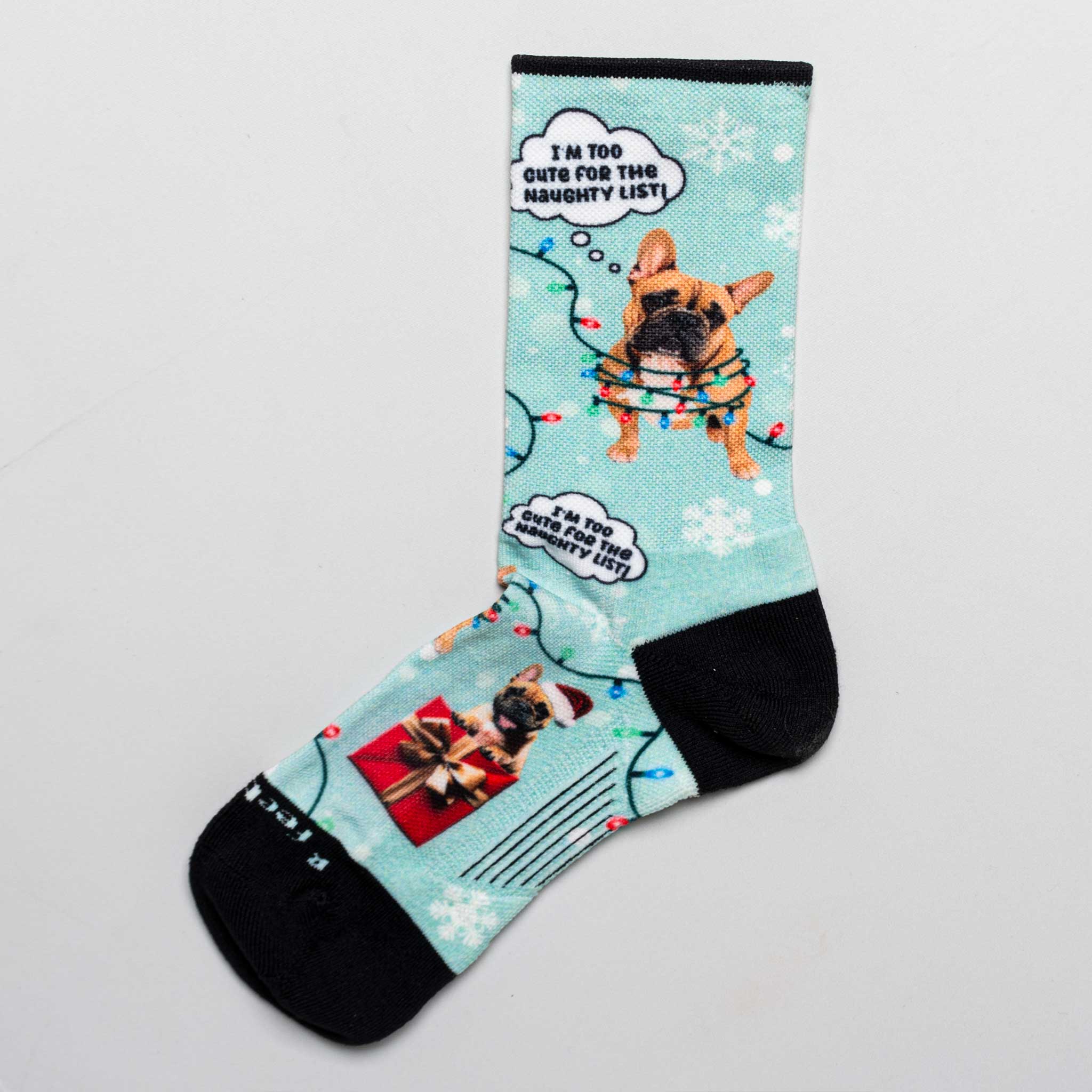 Feetures Elite Light Cushion Mini Crew Sock Santa Paws Edition