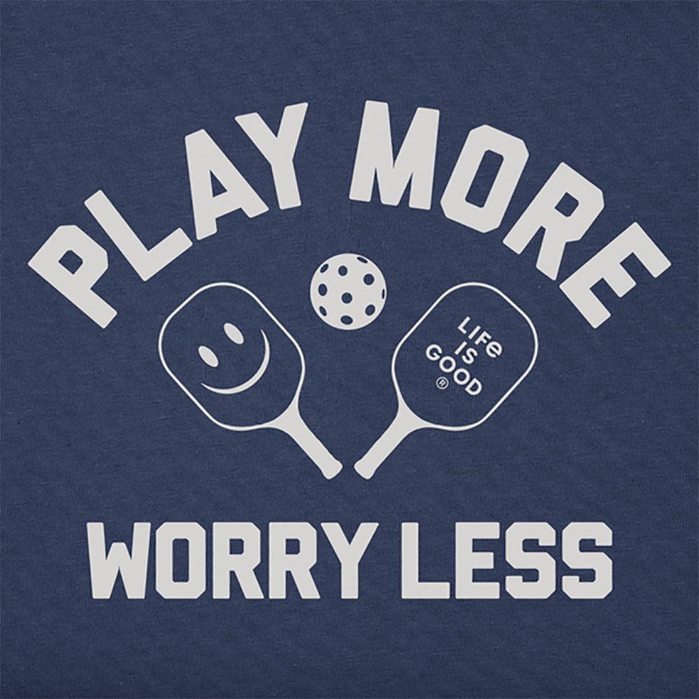 Life is Good Play More Worry Less Pickleball Crusher Tee Men's