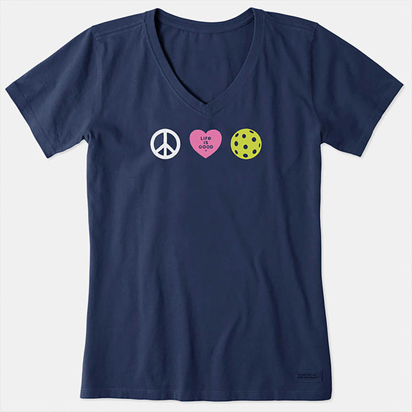 Life is Good Clean Peace Love Pickleball Short Sleeve Women's