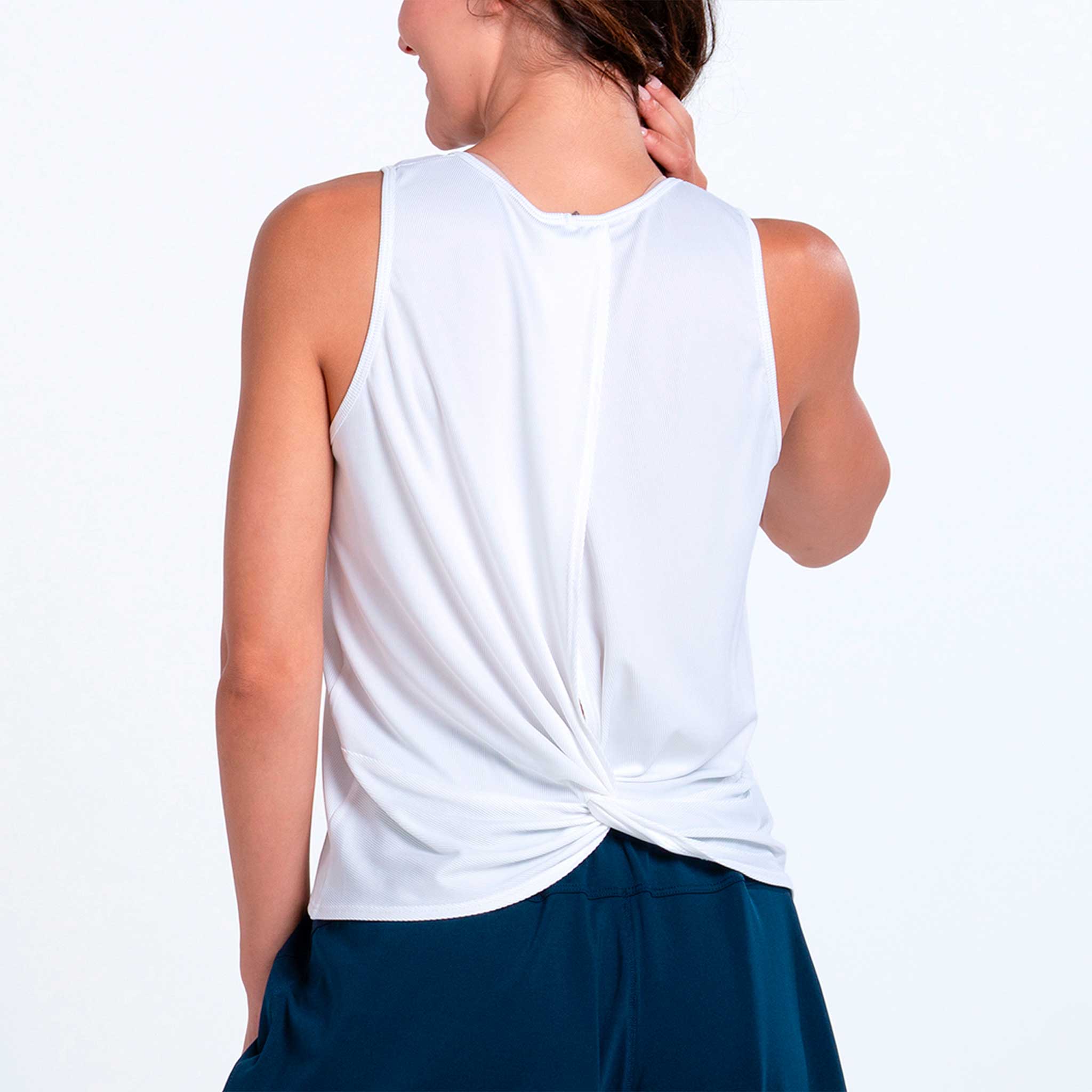 Lucky In Love Twist Back Rib Tank Women's