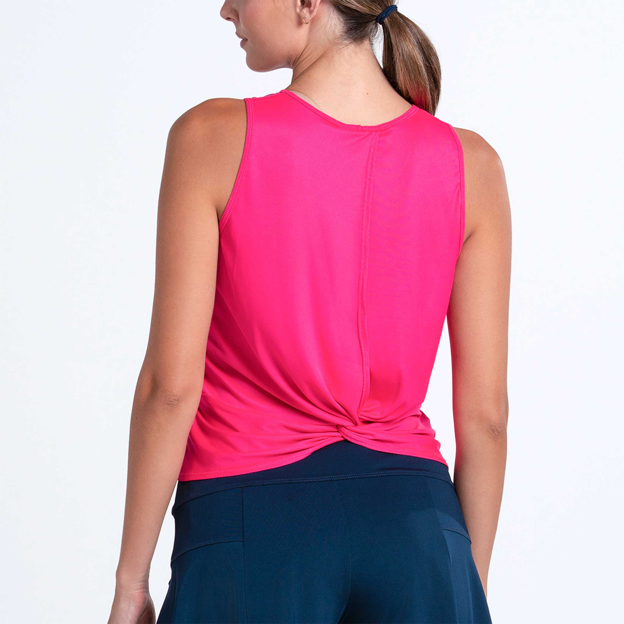 Lucky In Love Twist Back Rib Tank Women's