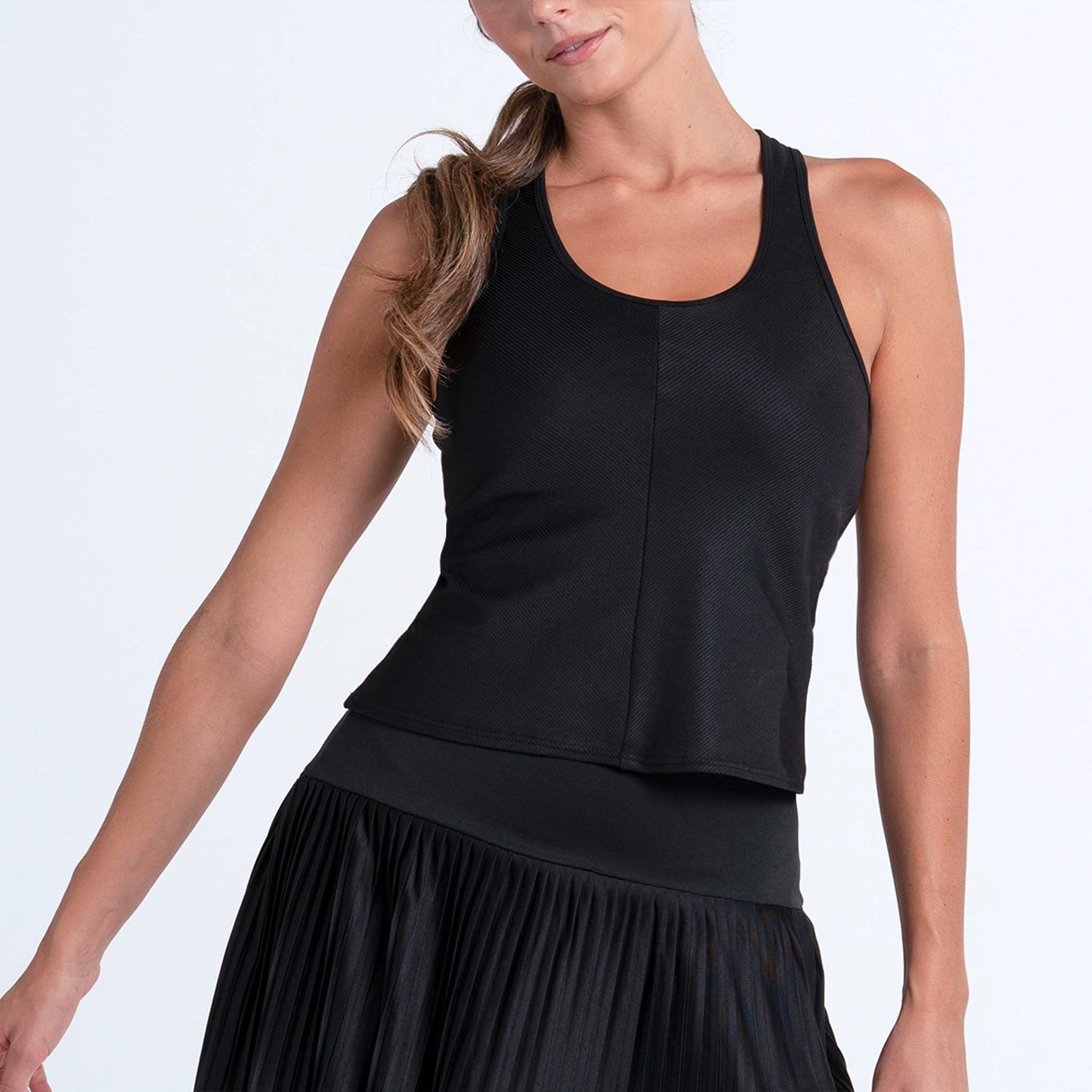 Lucky In Love Scoop Neck Rib Tank w/Bra Women's