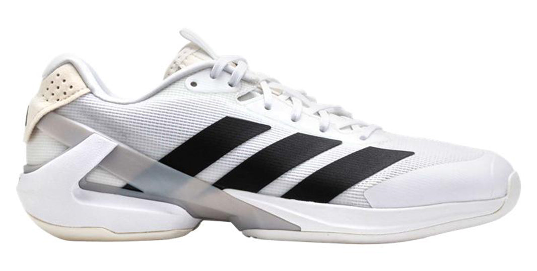 Lateral view of adidas Adizero Ubersonic 5 tennis shoes on a white background