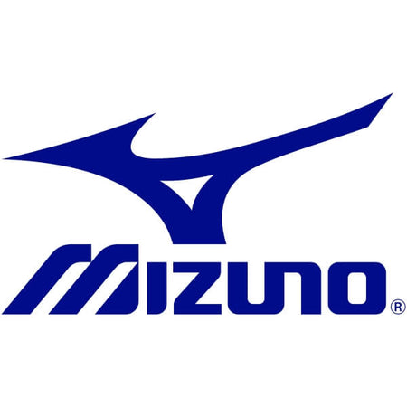 Blue Mizuno logo on a white background
