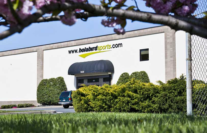 Exterior view of the Holabird Sports business building with a professional facade.