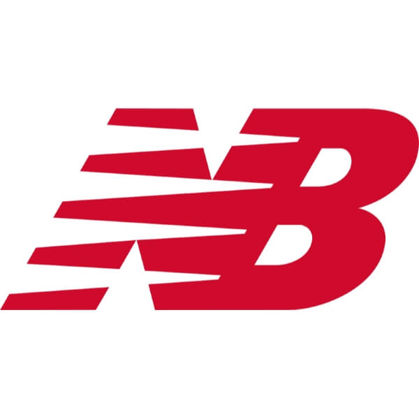 Red 'New Balance' logo on a white background