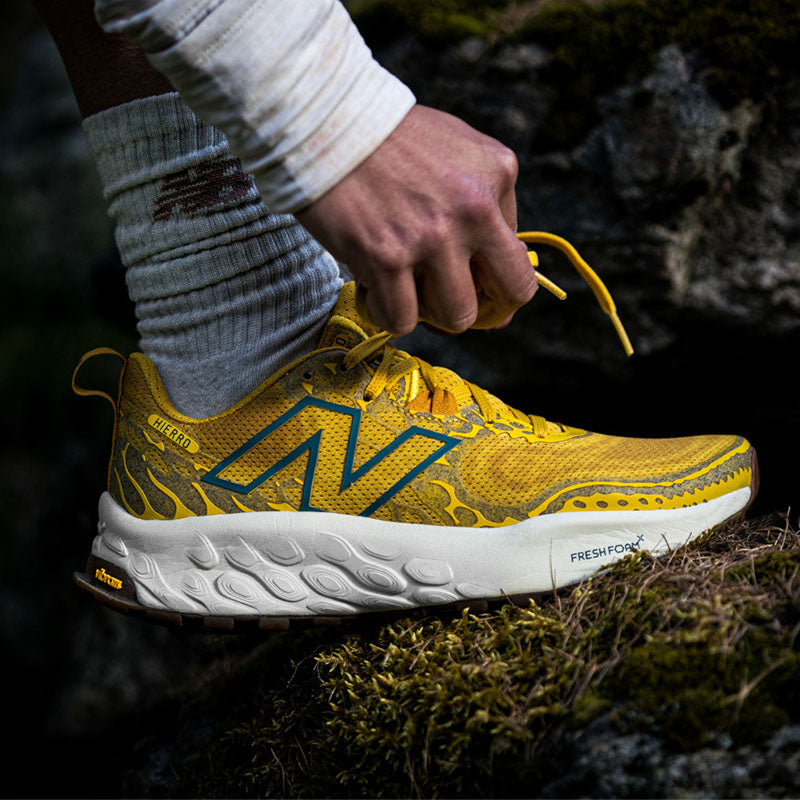 New Balance Fresh Foam X Hierro v9 trail running shoes in-use image