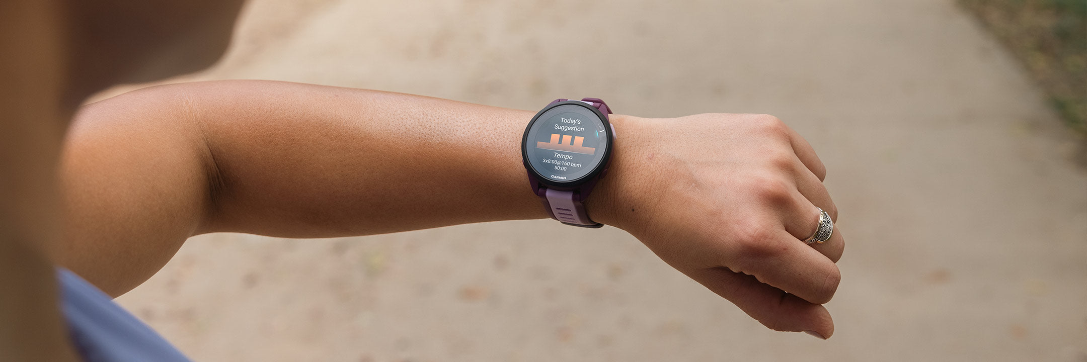 Garmin Forerunner 165 in-use image