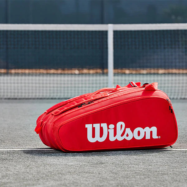red wilson tennis bag