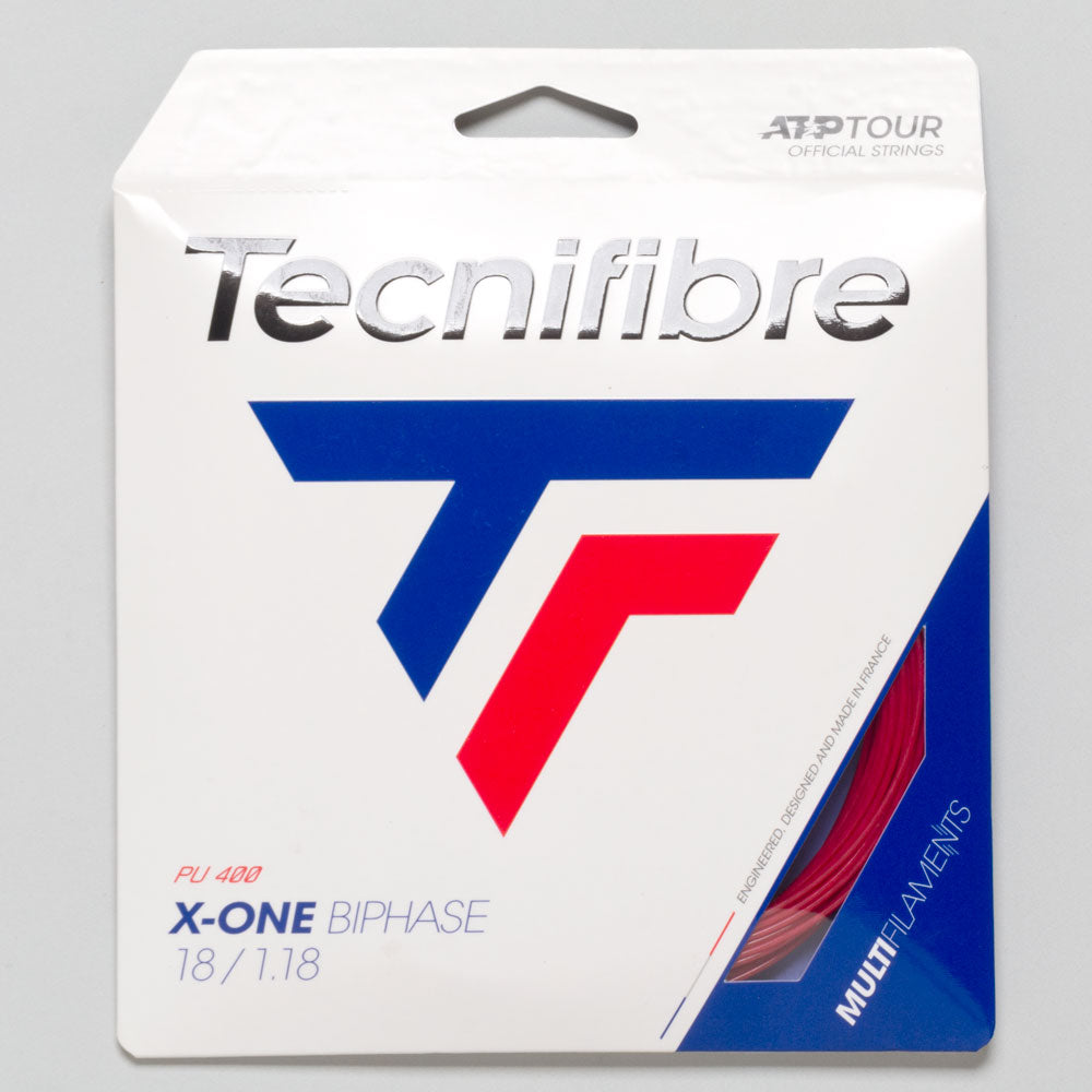 Corde De Raquette Tecnifibre X-One Biphase 1,18mm - 12,2m - Blanc - Pour Tennis