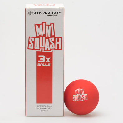 Dunlop Fun Mini Squash Ball Red 3pk