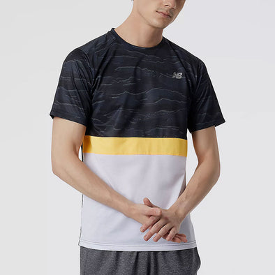 New Balance Striped Accelerate Short Sleeve Men's