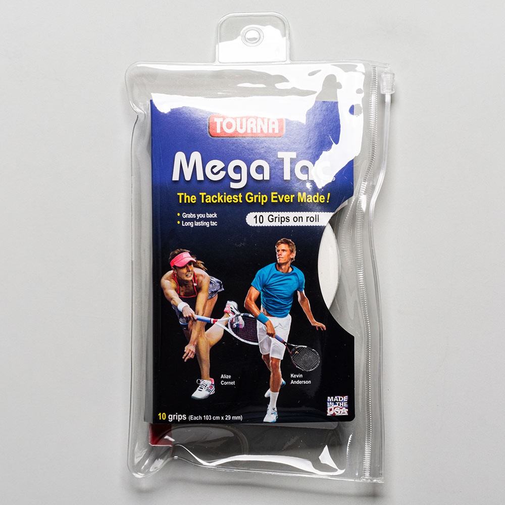 Tourna Mega Tac Overgrips For Padel - 20 White Grips - Factory Irregulars (New)