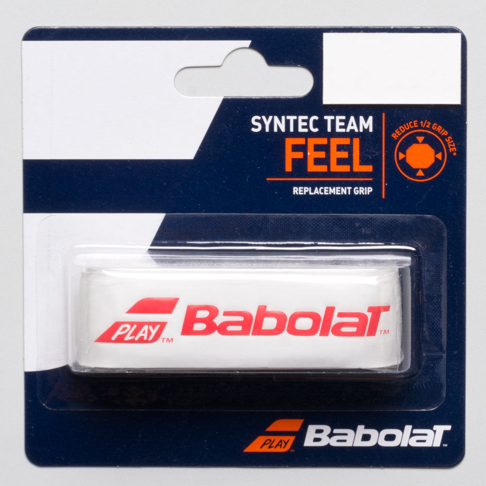 Grip De Tennis Babolat Syntec Team - Épaisseur 1,5mm - Absorption Transpiration - Blanc - Taille Unique