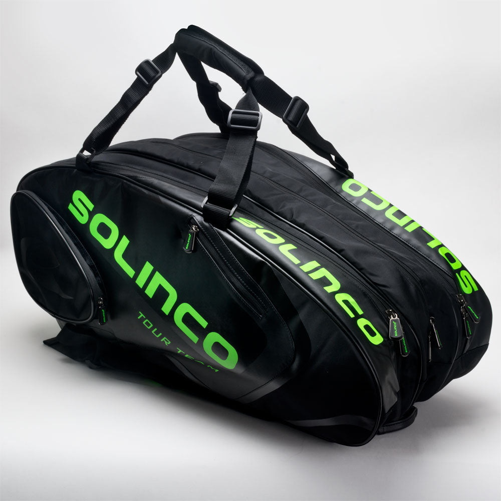 Solinco Tour 15-Pack Racquet Bag Black/Neon Green – Holabird Sports
