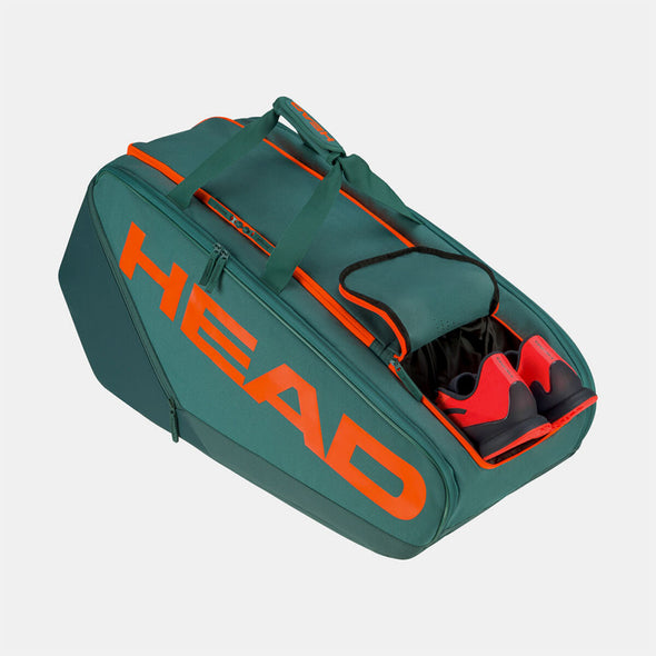 HEAD Pro Racquet Bag XL Dark Cyan/Fluorescent Orange