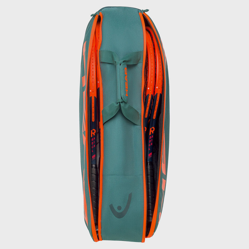 HEAD Pro Racquet Bag M 6 Pack Dark Cyan/Fluorescent Orange