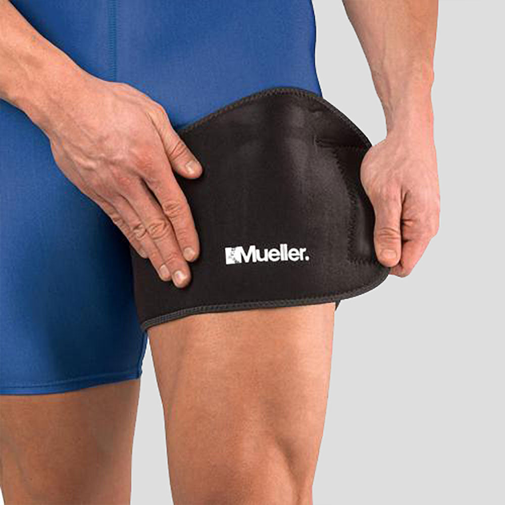 Rehband Thigh Compression Support - 5mm Neoprene Thigh Sleeve With Velcro Fastener For Sports Recovery