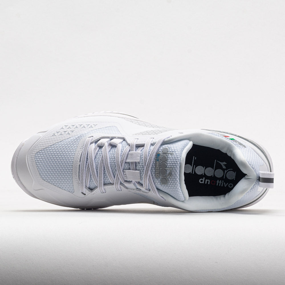 Women's Clay Court Tennis Shoes With Blushield Technology Diadora Women's Blushield Torneo 2 Clay Tennis Shoes - White And Blueprint Womens Wrestling Shoes