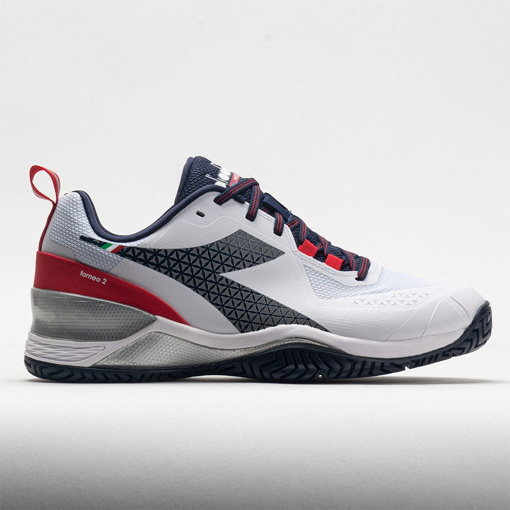 Diadora Blushield Torneo 2 White/Blue Corsair/Fiery – Holabird Sports