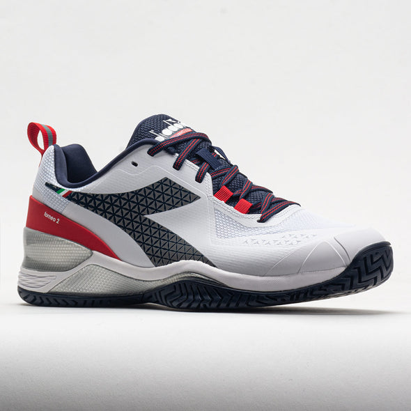 Diadora Blushield Torneo 2 AG Men's White/Blue Corsair/Fiery Red