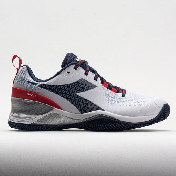 Diadora Blushield Torneo 2 Clay Men's White/Corsair/Fiery Red