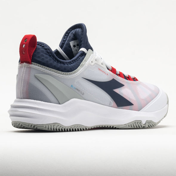 Diadora Speed Blushield Fly 4+ Clay Men's White/Blue Corsair/Fiery Red