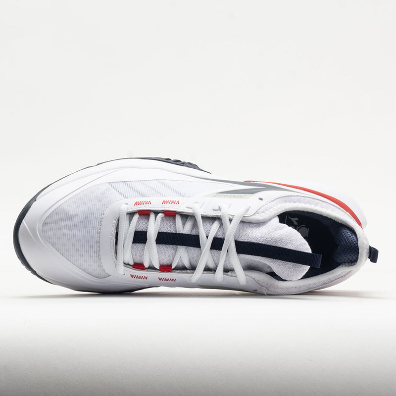 Diadora Finale AG Men's White/Blue Corsair/ Fiery Red
