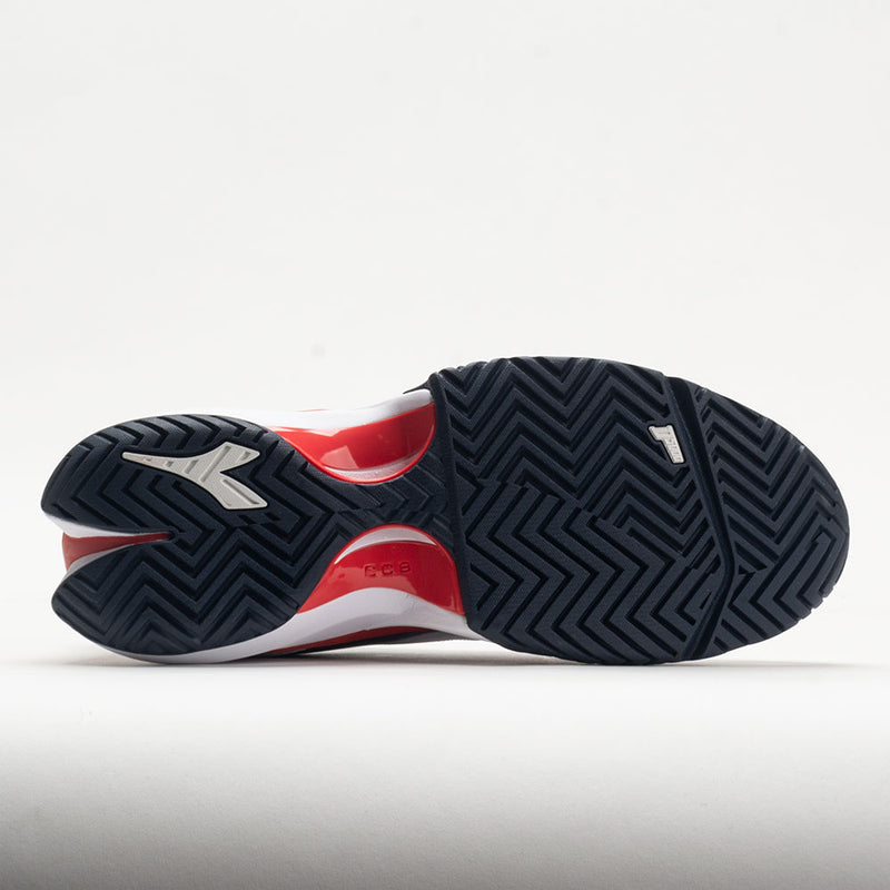 Diadora Finale AG Men's White/Blue Corsair/ Fiery Red