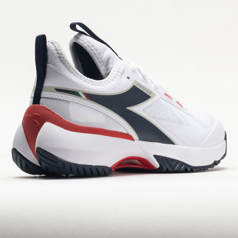 Diadora Finale AG Men's White/Blue Corsair/ Fiery Red