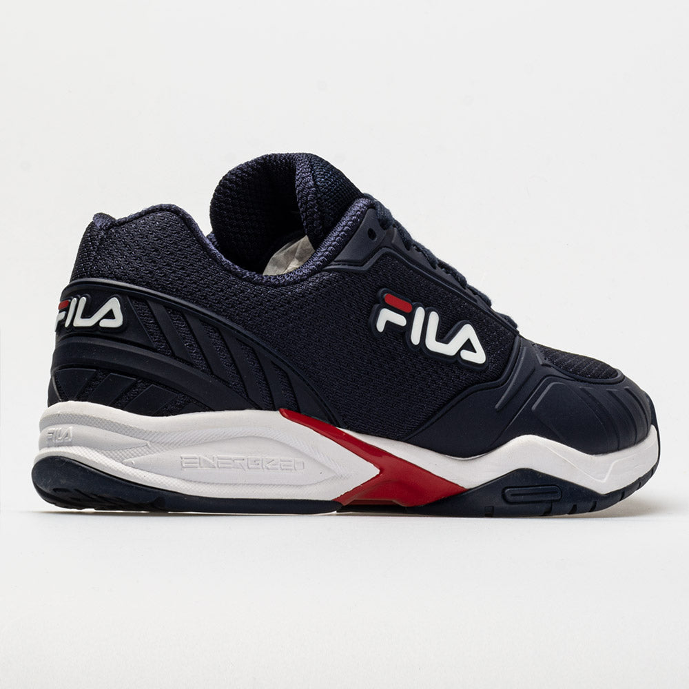 Fila Men's Volley Zone Pickleball Shoes, Size 9.5, White/Navy/Red