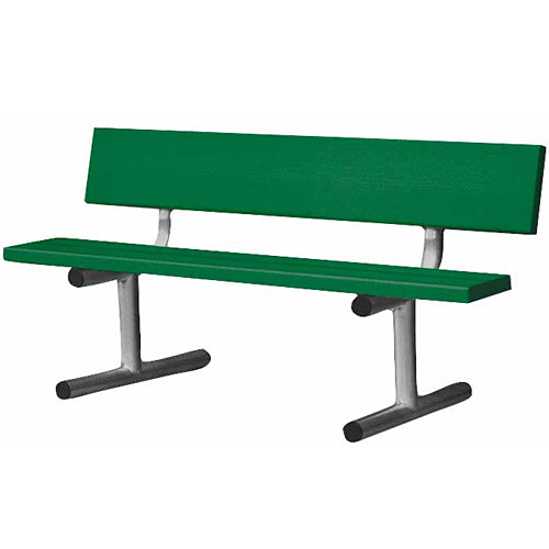 Edwards 5' Aluminum Bench with Back - Green