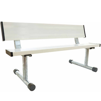 Edwards 5' Aluminum Bench with Back - White